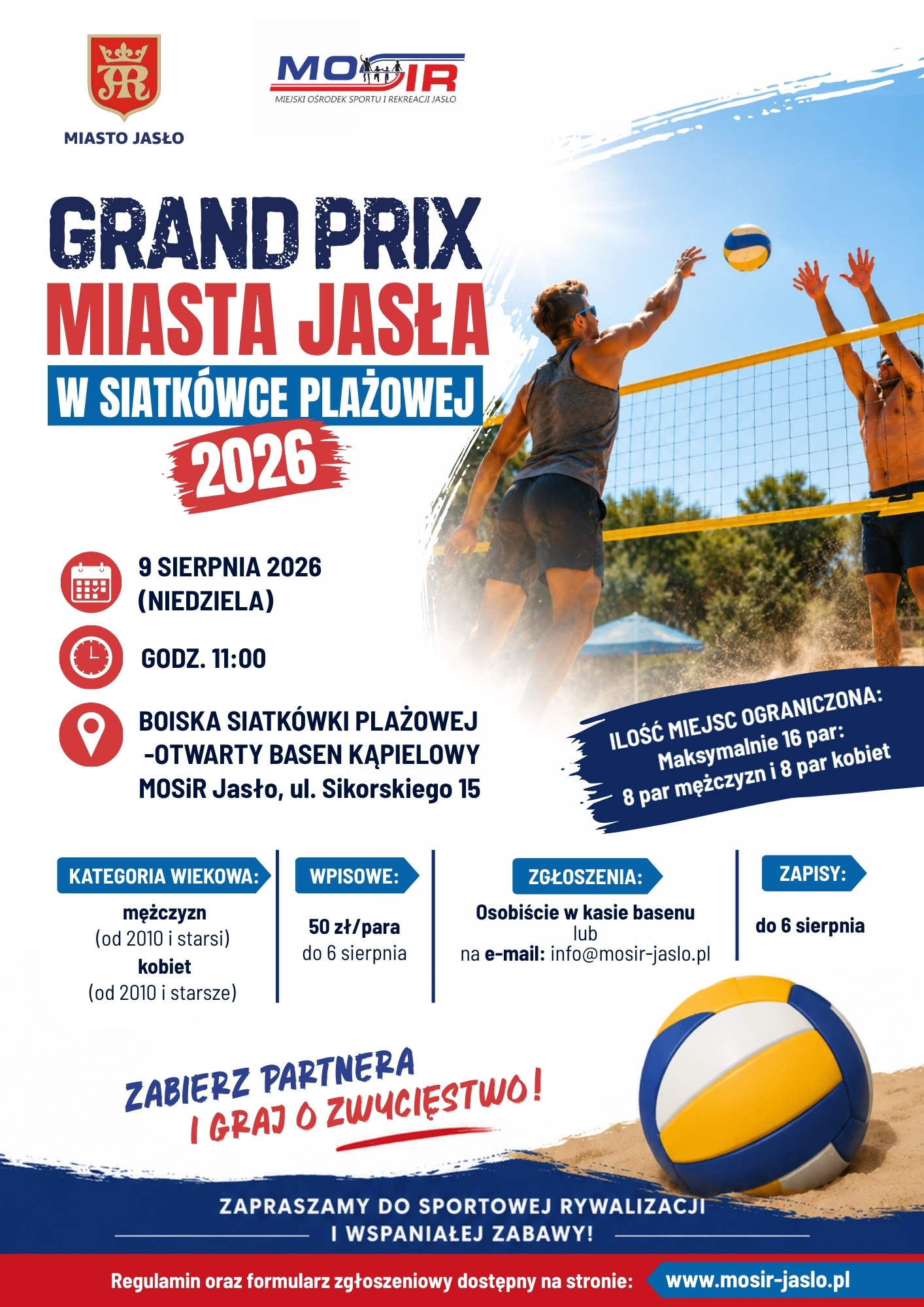 GRAND PRIX MIASTA JASŁA W SIATKÓWCE PLAŻOWEJ 2026
